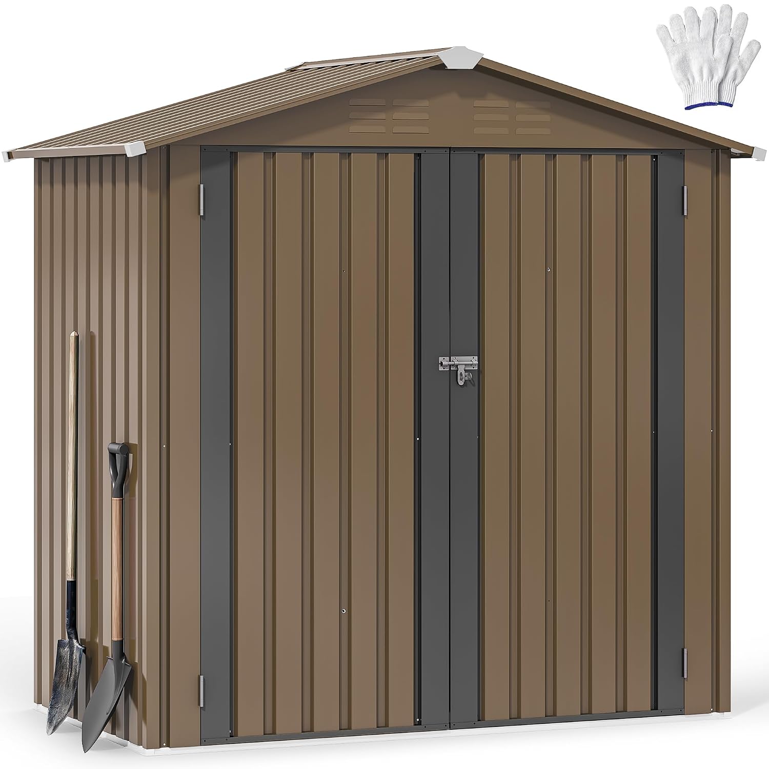 Gardening Tool - 6x4ft Metalen Buitenberging, Waterdichte Gereedschapsschuur, Robuuste
