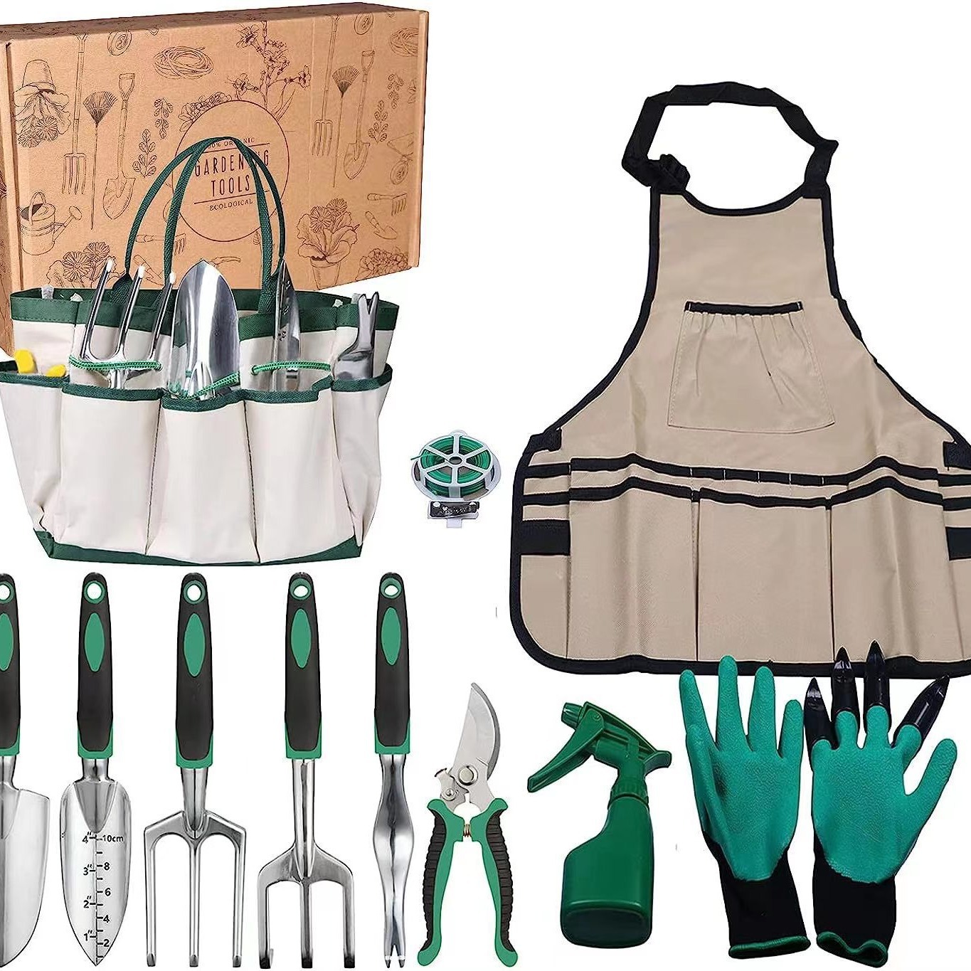 Gardening Tools Gift Set - 11-delige tuingereedschapset van aluminiumlegering en roestvrij