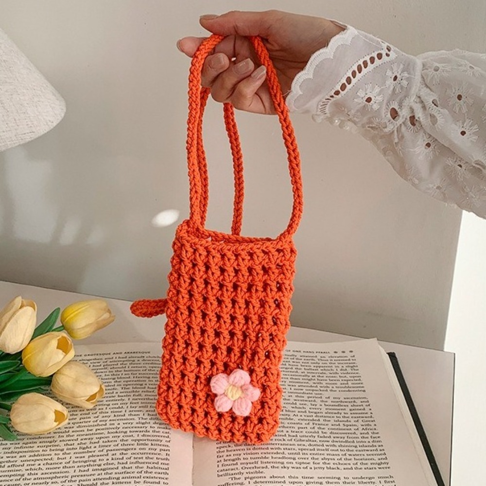 Outdoor Planting Bag - Leuke bloem weven crossbody tas holle