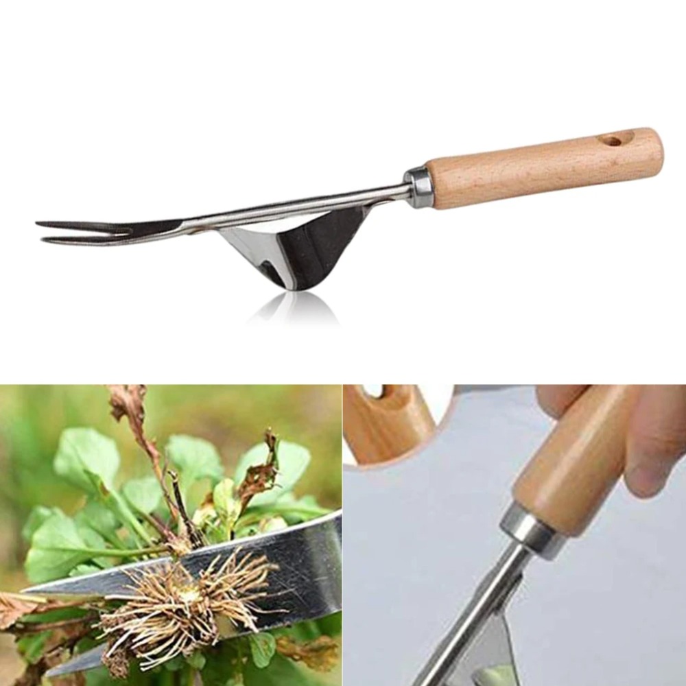 Weed Puller - 1 Stuks Hout Handvat Roestvrijstalen Tuin