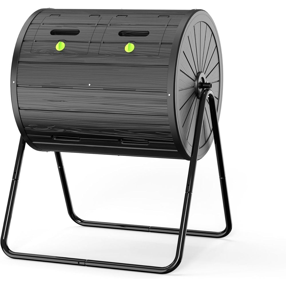 Compost Bin - Buitencompostbak met dubbele compartimenten, 37,5 gallon,