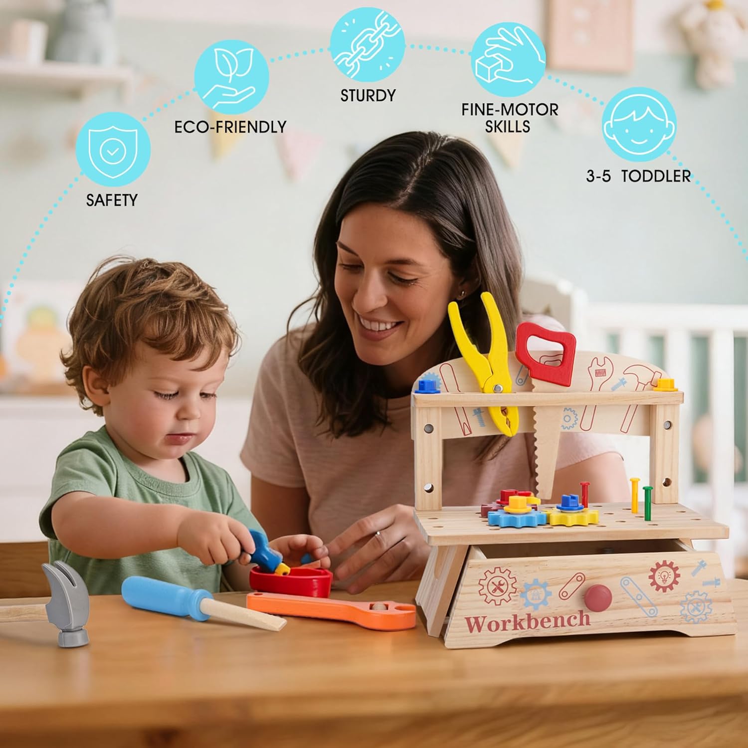 Houten gereedschapsbank voor k - Gardening Tools Toddler recensie en prijs