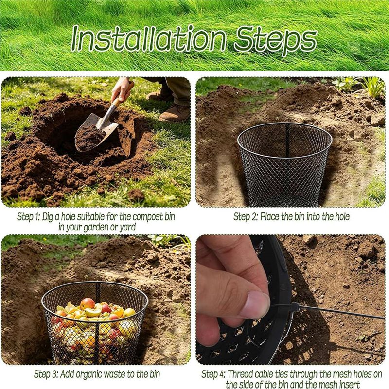 4-delige grote ingegraven worm - Compost Bin recensie en prijs