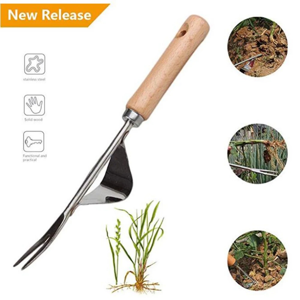 1 Stuks Hout Handvat Roestvrij - Weed Puller recensie en prijs